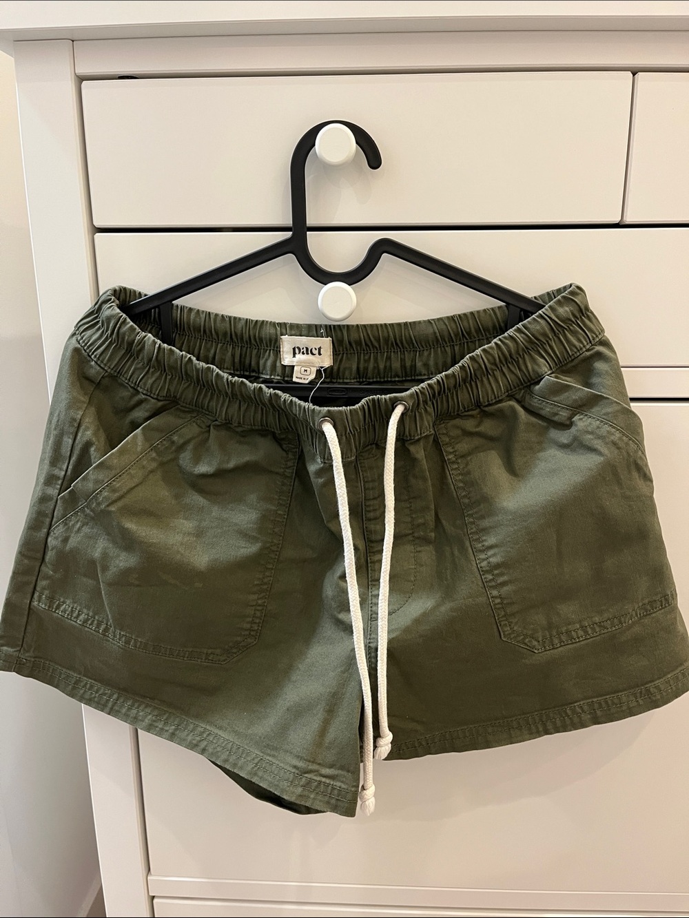 Pact woven twill drawstring short